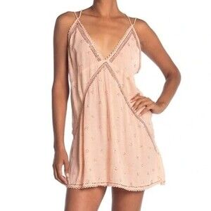 Intimately Free People Chloe Women's Size XS Embellished V-Neck Slip Dress NWT